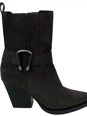 Dolce Vita Bounty Suede Black Moto Boots Size